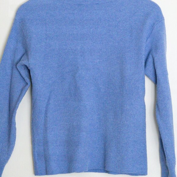 Nine West Ribbed Knit V-Neck Sweater - Blue - Picture 8 of 12